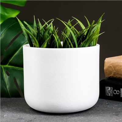 Кашпо для цветов «Ноа бочонок», 1.25 л, d=14 см, h=12 см, белое