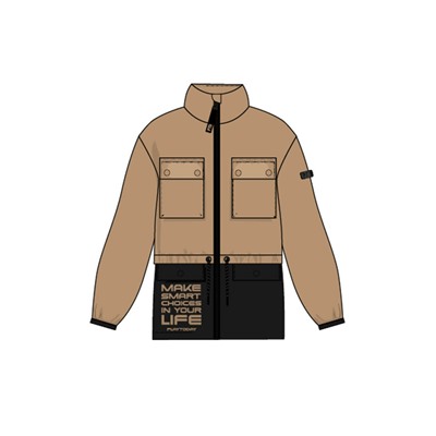 Куртка текстильная с полиуретановым покрытием для девочек (ветровка)