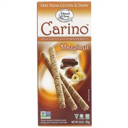 Edward & Sons, Carino, вафельные трубочки с начинкой, лесной орех, 100 г