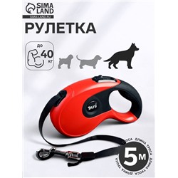 Рулетка DIIL, 5 м, до 40 кг, лента, прорезиненная ручка, красная, чёрная