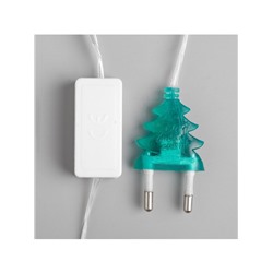 Гирлянда «Нить» 5 м с насадками «Снежинки», IP20, прозрачная нить, 20 LED, свечение мульти (RG/RB), мигание, 220 В