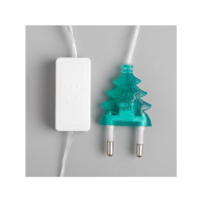 Гирлянда «Нить» 5 м с насадками «Снежинки», IP20, прозрачная нить, 20 LED, свечение мульти (RG/RB), мигание, 220 В