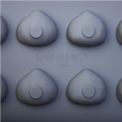 Форма для конфет и шоколада Доляна «Орешки», силикон, 30×17.5×1.5 см, 24 ячейки (3×2.6 см), серая