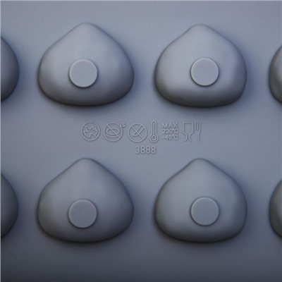 Форма для конфет и шоколада Доляна «Орешки», силикон, 30×17.5×1.5 см, 24 ячейки (3×2.6 см), серая