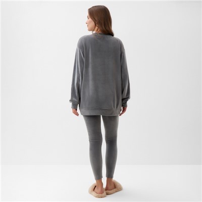 Костюм женский (свитшот, легинсы) KAFTAN Plushy, размер 48-50, серый