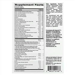 California Gold Nutrition, Ultamins, мультивитаминный комплекс для мужчин с коэнзимом Q10, грибами, ферментами, овощами и ягодами, 60 растительных капсул