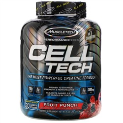 Muscletech, Performance Series, CELL-TECH, самая мощная формула с креатином, со вкусом фруктового пунша, 2,72 кг (6 фунтов)