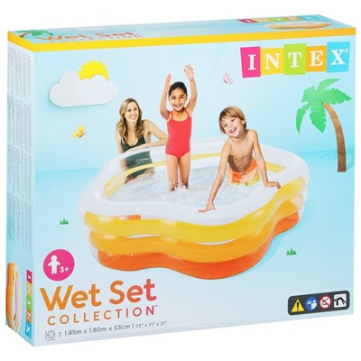 Бассейн надувной INTEX «Звезда», надувное дно, 185×180×53 см, от 3 лет, 56495NP