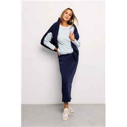 Юбка длинная макси с разрезом 388DNV (Темно-синий)