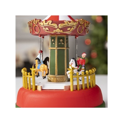 Светодиодная фигура «Карусель» 12×16×12 см, полистоун, от батареек АААх3, свечение RGB