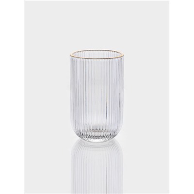 Набор стаканов, 400 мл, 6 шт., с золотой отводкой, прозрачные