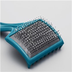 Щётка - пуходёрка большая мягкая с каплями, основание 68×48 мм, бирюзовая