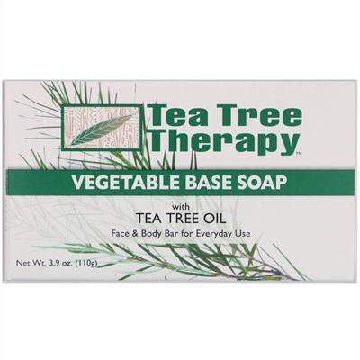 Tea Tree Therapy, Мыло на растительной основе, с маслом чайного дерева, брусок 110 г (3,9 унции)