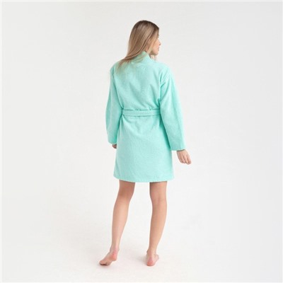 Халат махровый Экономь и Я женский, размер 46-48 цвет нежно-бирюзовый, 100% хлопок, 320 г/м²