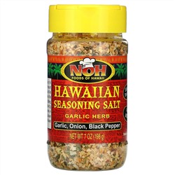 NOH Foods of Hawaii, Hawaiian Seasoning Salt, Garlic Herb, 7 oz (198 g)