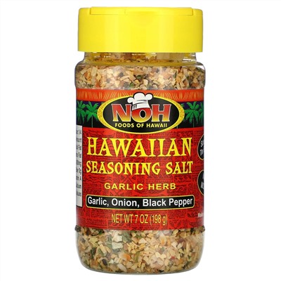 NOH Foods of Hawaii, Hawaiian Seasoning Salt, Garlic Herb, 7 oz (198 g)