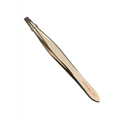 Mertz Пинцет косметический прямой 207G, золотистый глянец, 9 см KRISTALLER, 1218832