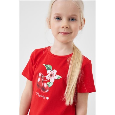 Фуфайка трикотажная для девочек (футболка), 2 шт в комплекте PLAYTODAY, 1242814