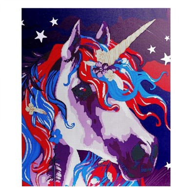 Алмазная мозаика с частичным заполнением на подрамнике «Единорог», 50×60 см