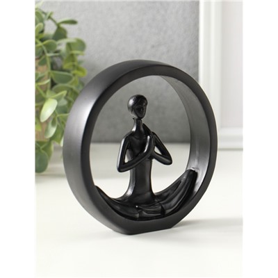 Фигурка полистоун «Девушка медитирует», чёрный, 2.5×12.2×12.3 см