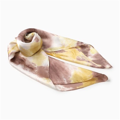 Платок женский MINAKU, размер 70×70 см, коричневый, жёлтый