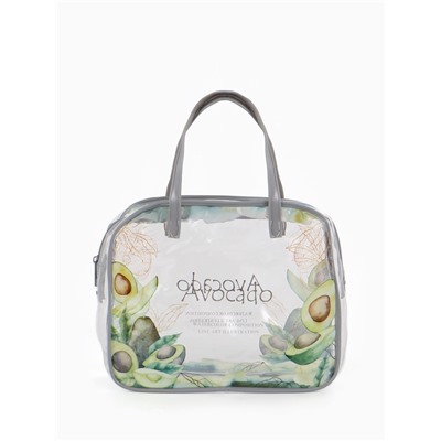 Косметичка - сумка на молнии для бассейна, с ручками, с принтом, серая