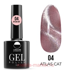 LunaLine Гель-лак для ногтей Atlas Cat's Eye тон 04 розовый 8мл