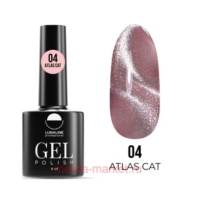 LunaLine Гель-лак для ногтей Atlas Cat's Eye тон 04 розовый 8мл