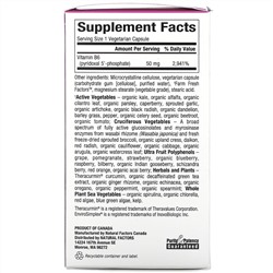 Natural Factors, BioCoenzymated, B6, пиридоксал-5-фосфат, 50 мг, 30 вегетарианских капсул
