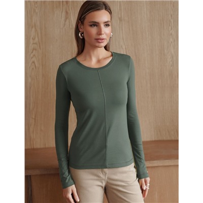 Лонгслив из премиального хлопка с эластаном