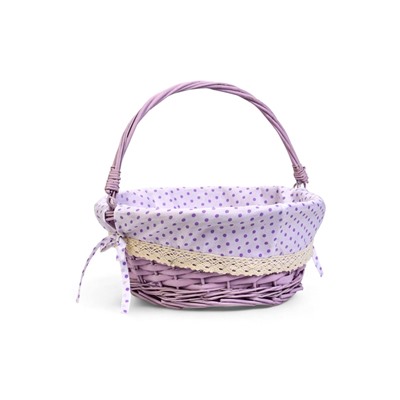 УЦЕНКА Корзина плетёная для хранения, 32×32×14 см, ручка h=14 см, сиреневая