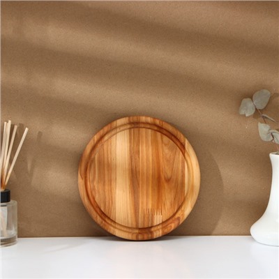 Набор деревянных разделочных досок на подставке «Фортуна», d=30, 20×1.8 см, пропитаны минеральным маслом, берёза