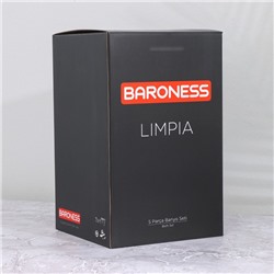 Набор для ванной комнаты BARONESS, 5 предметов, ведро для мусора, ёрш с подставкой, мыльница, дозатор, стакан, чёрный