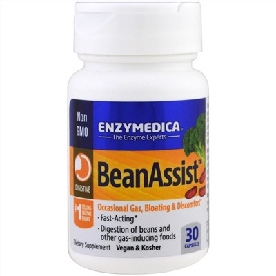 Enzymedica, BeanAssist, 30 капсул