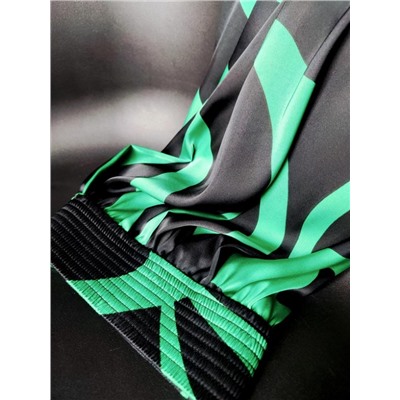 Юбка шелк 3204 (Черно-зеленый)