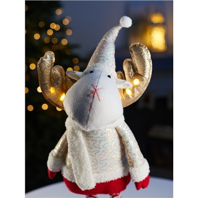 Фигура текстиль «Лосик» 55-84 см, телескопические ножки, 1 LED, от батареек AG10×3, свечение тёплое белое