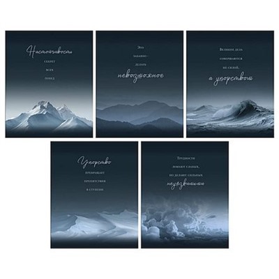 Тетрадь  96л клетка "Небесные пики" твин-лак, 5 видов Т2Л969711 Listoff