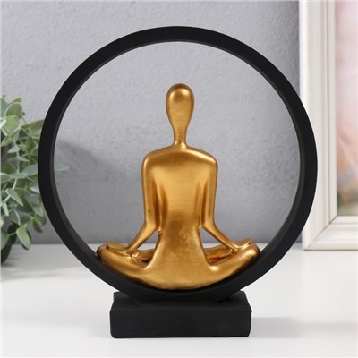 Фигурка полистоун «Дзен», чёрный с золотом, 19.2×5.9×21.5 см