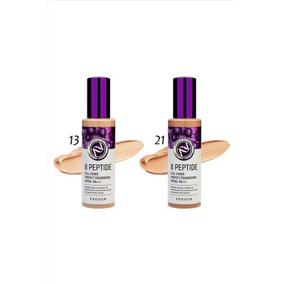 Enough Тональная основа с пептидами № 21 / 8 Peptide Full Cover Perfect Foundation SPF 50, 100 мл KRISTALLER, 1107787