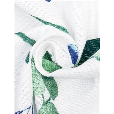 Шторы для кухни «Доляна» Eucalyptus, 150×180 см- 2 шт., подхваты - 2 шт., 164 г/м², 100% хлопок