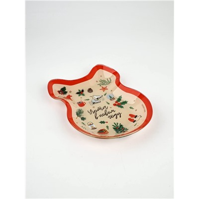 Тарелка новогодняя плоская «Уюта в Новом году», 13.5×18 см