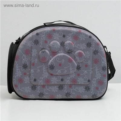 Складная сумка - переноска, 43.5×28×33 см, с отдельным входом, материал EVA, серая