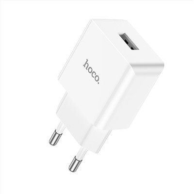Адаптер Сетевой с кабелем Hoco C106A Leisure USB 2,1A/10W (USB/Type-C) (white)