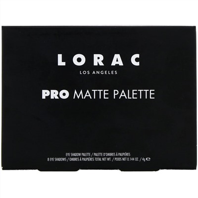 Lorac, Pro Matte Palette, палетка теней для век, 4 г