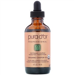 Pura D'or, Professional, Organic Castor Oil, 4 fl oz (118 ml)