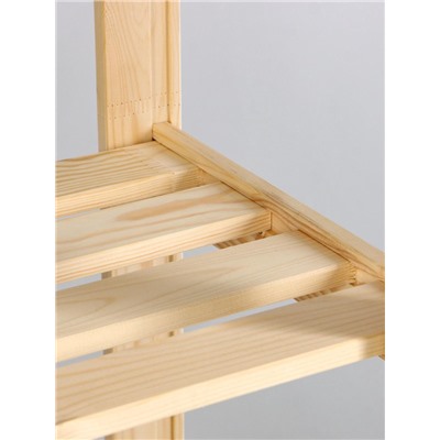 Стеллаж деревянный, 5 полок, 170×74×37.5 см, хвоя, усиленный, напольный, «Добропаровъ»