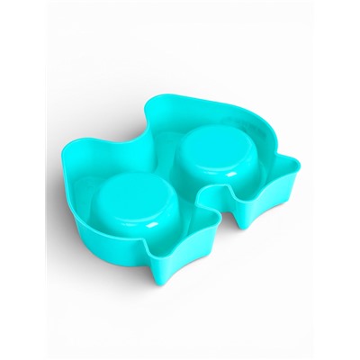 Миска двойная «Рыбы», 2×250 мл, фигурная, пластик, голубая