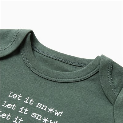 Боди детское «Крошка Я. Еловые веточки», рост 62-68 см