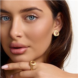 Комплект ювелирной бижутерии Итальянское золото (покрытие желтое 14к), серьги и кольцо 18 р, 313.431-18