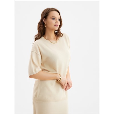 Футболка женская MIST, размер 42-44, бежевая